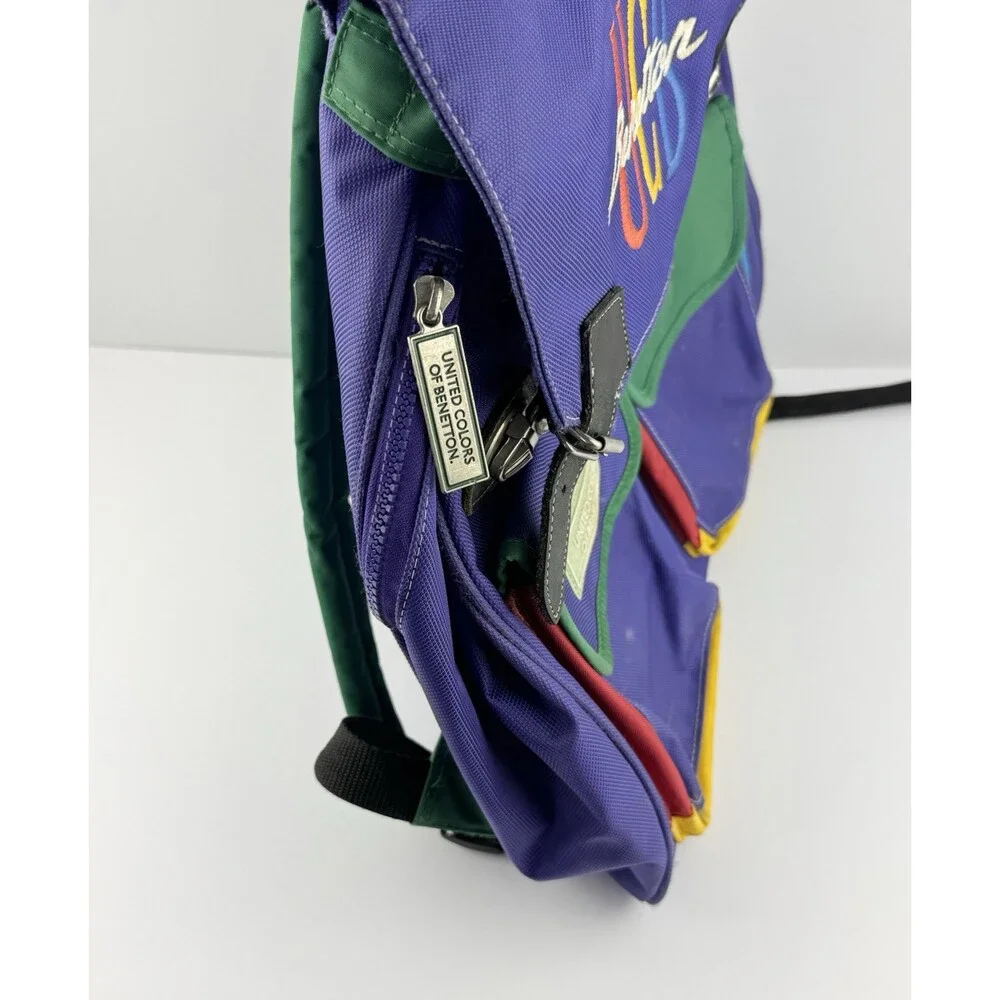Vintage United Colors of Benetton Colorful Backpack Daypack Nylon Unisex Rare